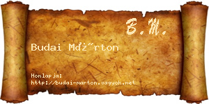 Budai Márton névjegykártya