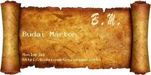 Budai Márton névjegykártya