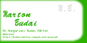 marton budai business card